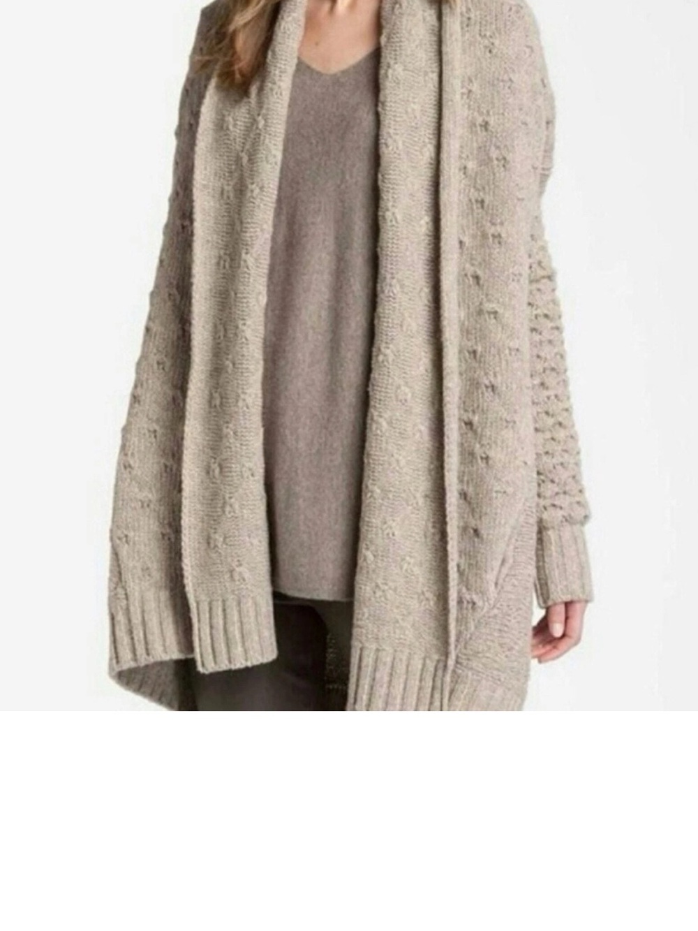 Vince Women’s Taupe Yak Wool Blend Shawl Neckline Cardigan Size Medium- EUC